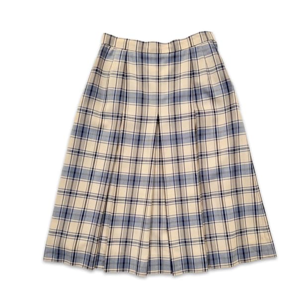 빈티지 DAKS 체크 미디 플리츠 스커트