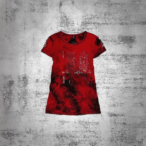 tie-dye rhinestone punk t