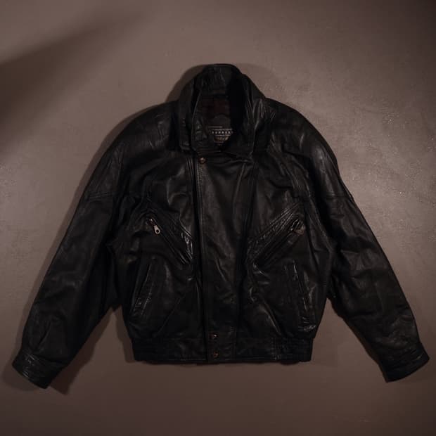 90s 빈티지 레더 봄버 라이더 자켓