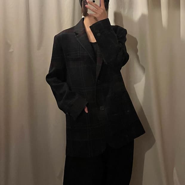 스튜디오톰보이 체크 블레이저 자켓