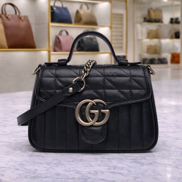 [A급] 구찌 GG 마몽 마틀라세 미니 블랙 판매합니다!!!