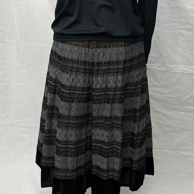 gabardine k.t 패턴 롱스커트