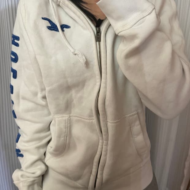 홀리스터 화이트 후드집업 L