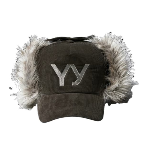 오픈와이와이 퍼 코듀로이 볼캡 브라운