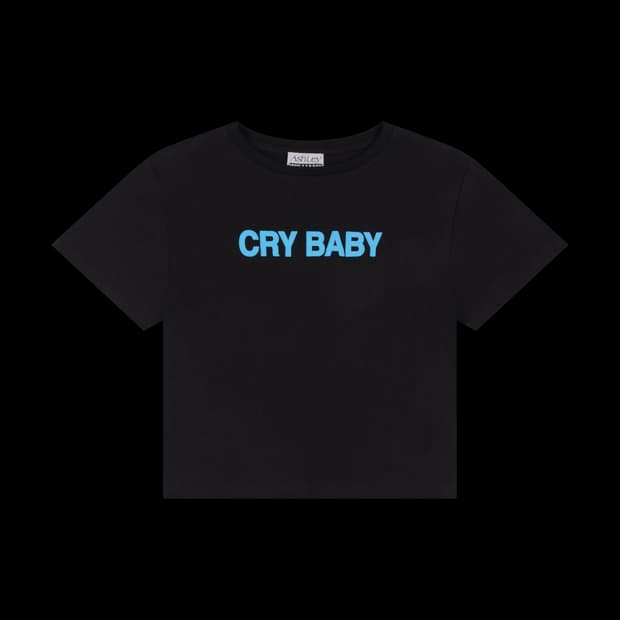 (XS,S,M) 애슐리 윌리엄스 Cry baby 크롭 티셔츠 / 블랙