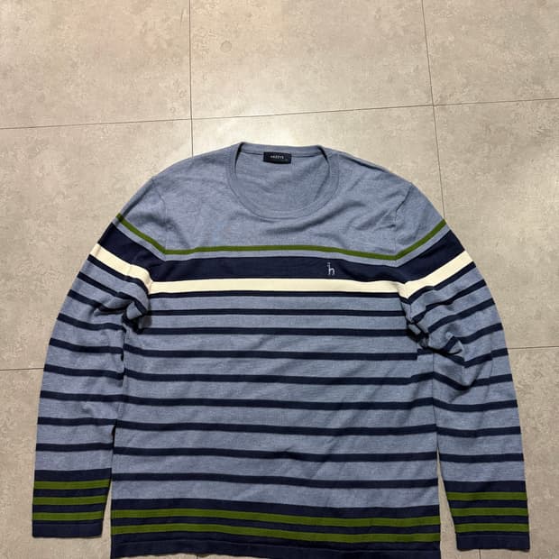 해지스 스트라이프 패턴 빈티지 코튼 니트 110size  