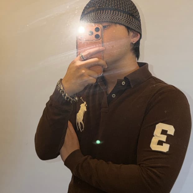 폴로 빅포니 브라운 슬림핏 럭비티