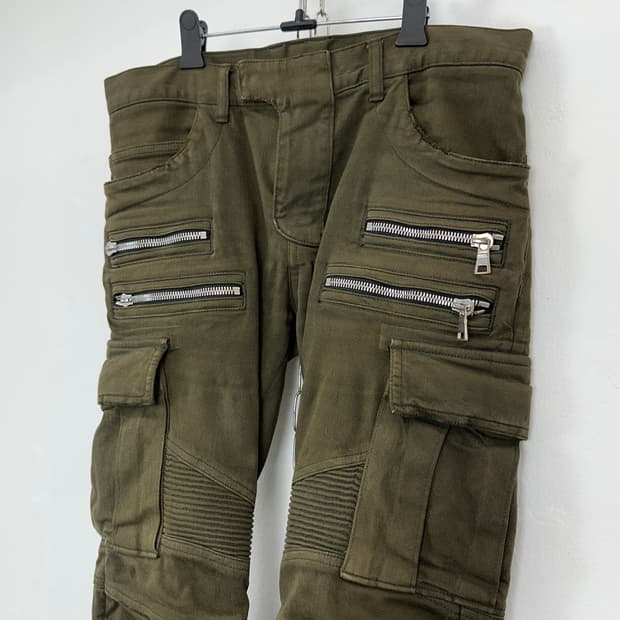 Balmain Multi-Zip Biker Jeans