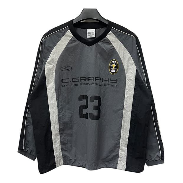 코드그라피 화섬 배색 우븐 웜업 맨투맨 M