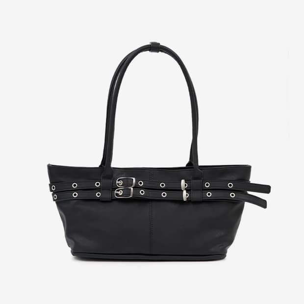 여밈 미니 벨티드 보트백 mini belted boat bag 블랙