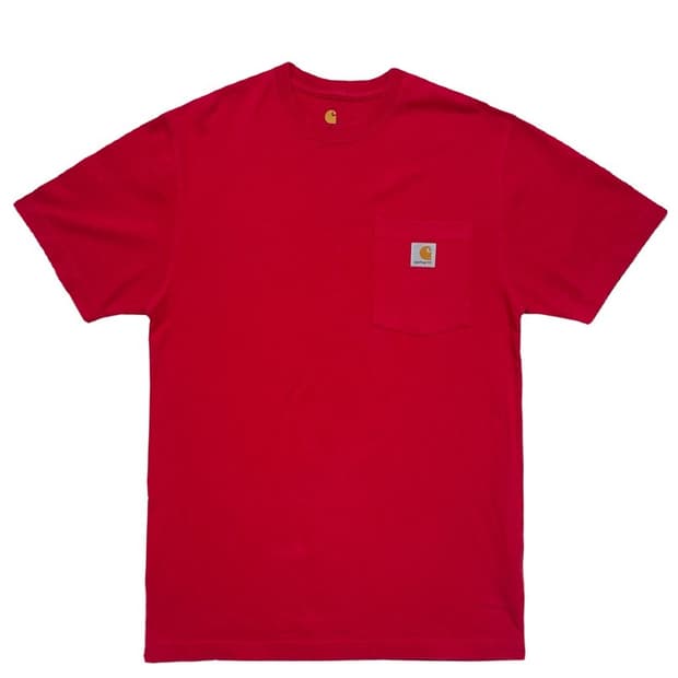 CARHARTT 포켓 반팔티셔츠 레드 S