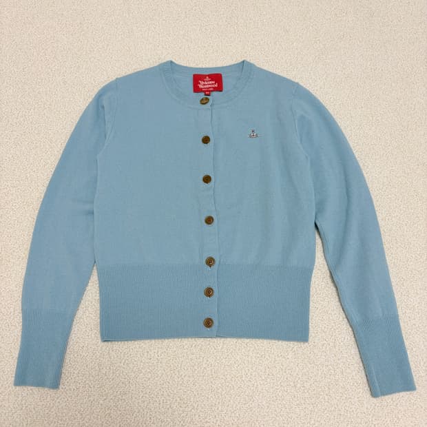 비비안웨스트우드 램스울 베이직 크루넥 가디건