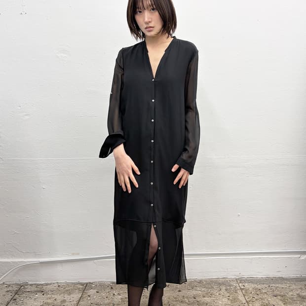 헬무트 랭 실크 셔츠-드레스