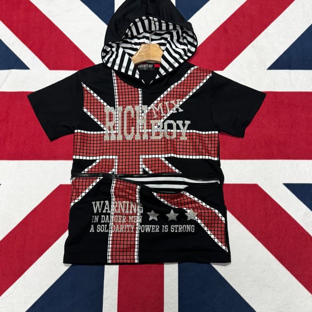 펑크 유니언잭 후드반팔