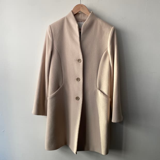 light beige angora blend half coat