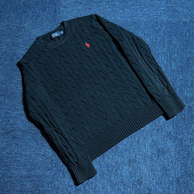 폴로 랄프로렌 네이비 케이블 니트