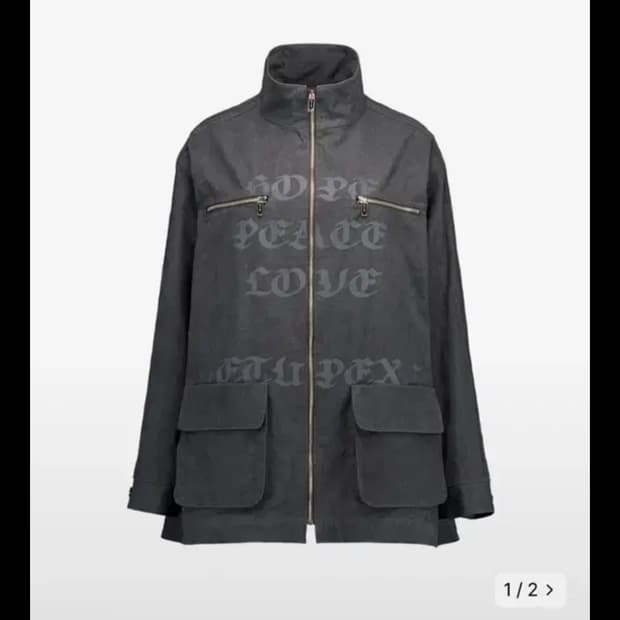 셋업이엑스이 호프 피스 러브 코튼 자켓 재킷 차콜
