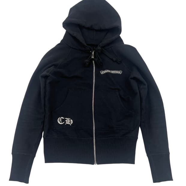 크롬하츠 스페이드 모노그램 크롭 후드집업