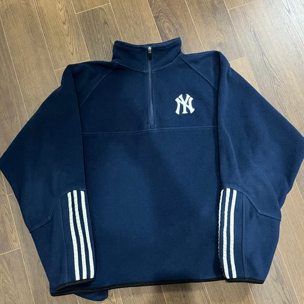 (L) 00s 아디다스 뉴욕 양키스 양키즈 플리스 후리스 반집업