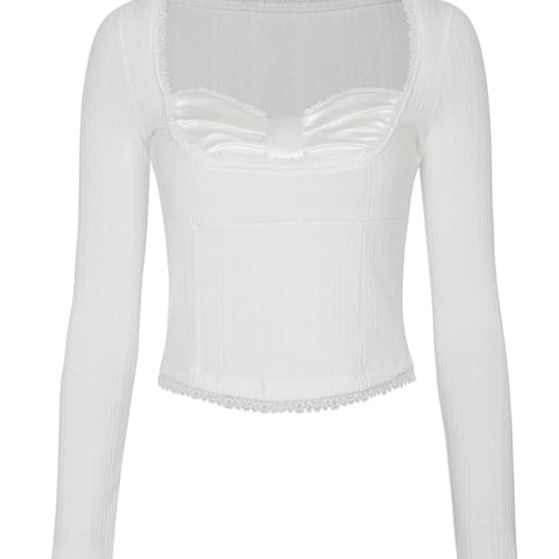 페인오어플레저 DAISY RIBBON TOP (white)