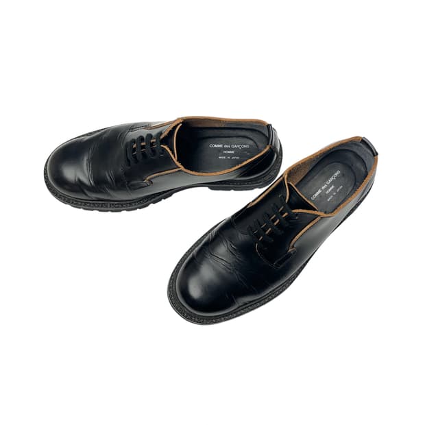 raw edge derby shoes