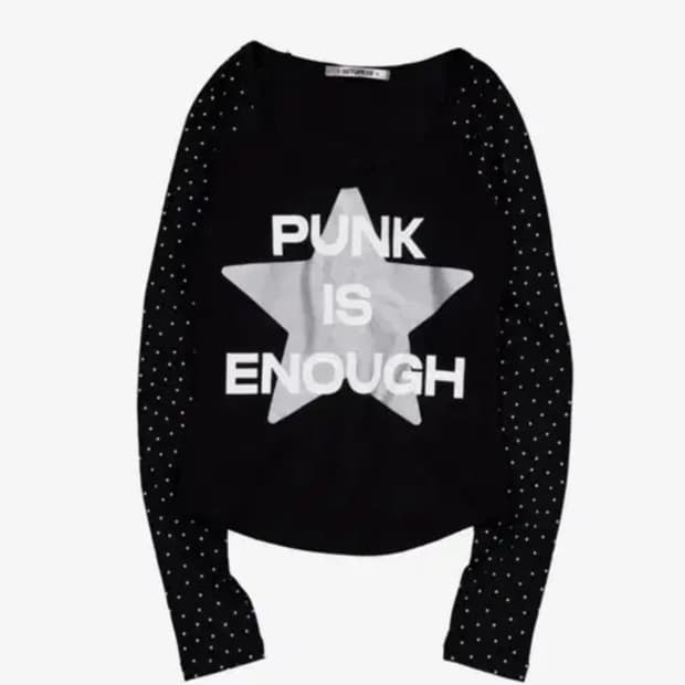 셋업이엑스이 스타 슬리브 펑크 탑