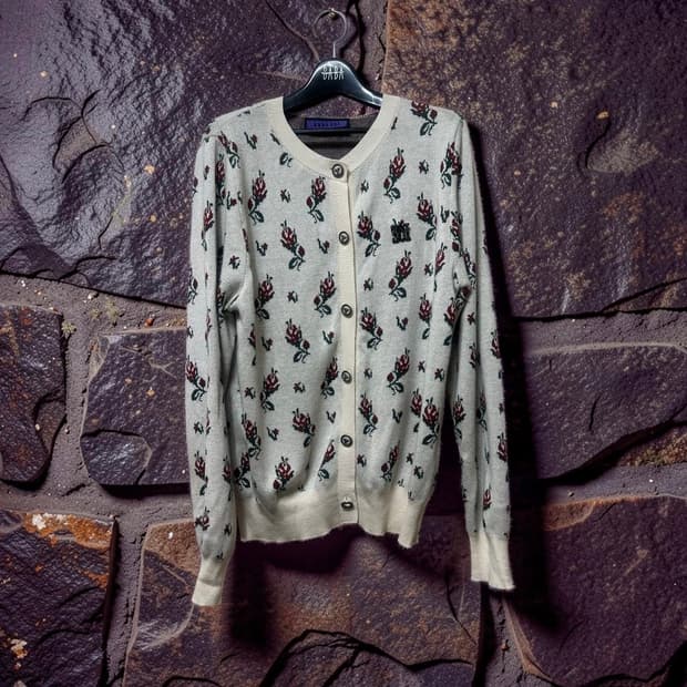 안나수이(Anna Sui) 빈티지 로즈 패턴 가디건
