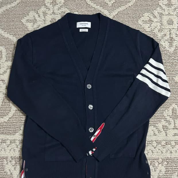 톰브라운 정품 여성 네이비 가디건