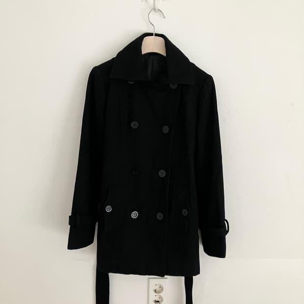 블랙 더블 코트