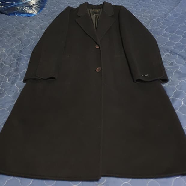 로엠 핸드메이드 캐시미어 블렌드 울 롱코트 블랙 (F)