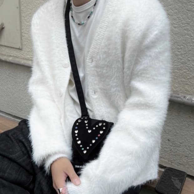 디서먼트 모헤어 가디건