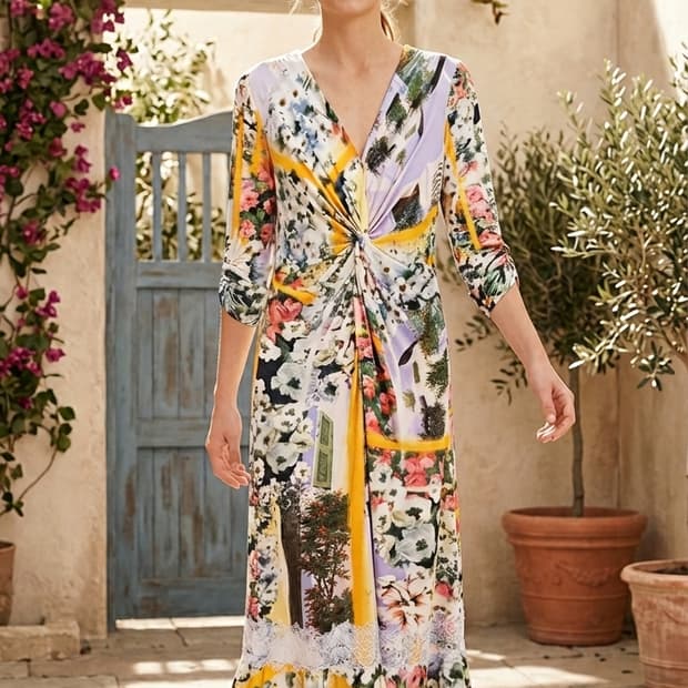 띠어리 플라워 가든 셔링 원피스