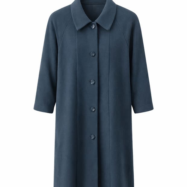 HI-GRADE 울 100% 차콜 블루 롱코트 1796