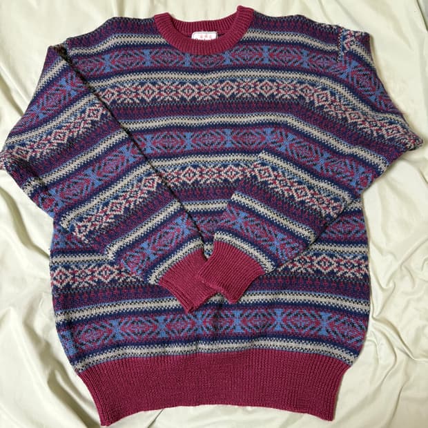 빈티지 버건디 니트