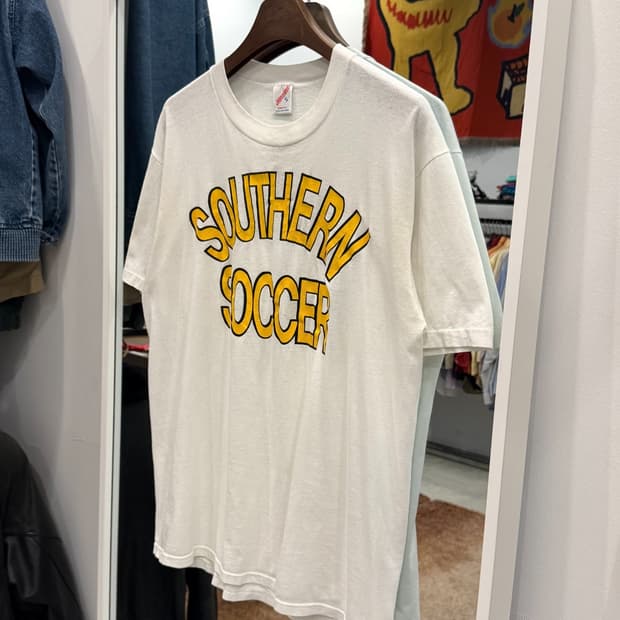 90s Jerzees SOCCER 빈티지 반팔 티셔츠 (made USA)