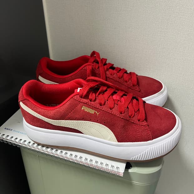 푸마 스웨이드 운동화 230 레드