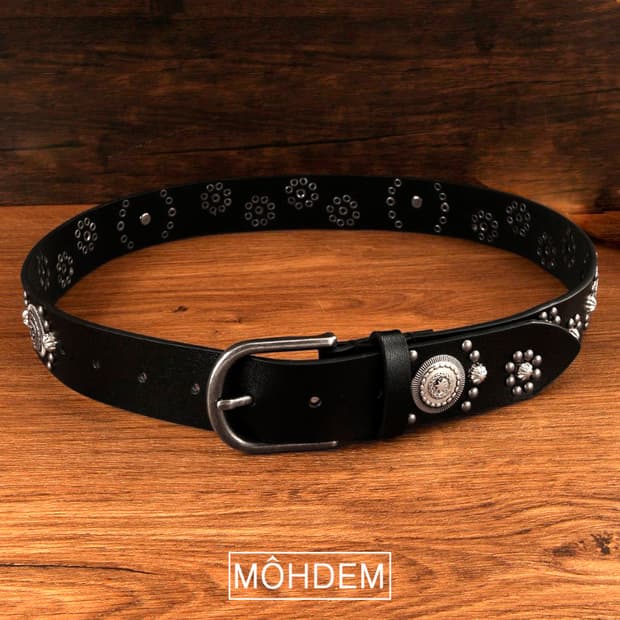 [Unisex] 웨스턴 찡 에스닉 가죽벨트