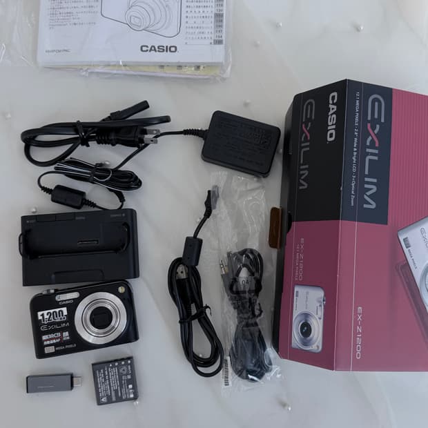 카시오 엑슬림 EX-Z1200 빈티지 디카 풀박스 +sd리더기(엑소카이)
