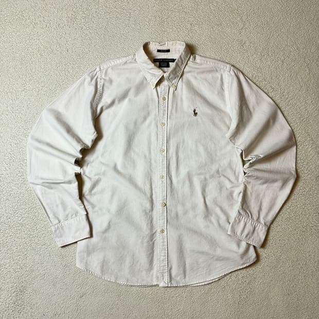 폴로 랄프로렌 옥스포드 자수 로고 화이트 셔츠 PN6982