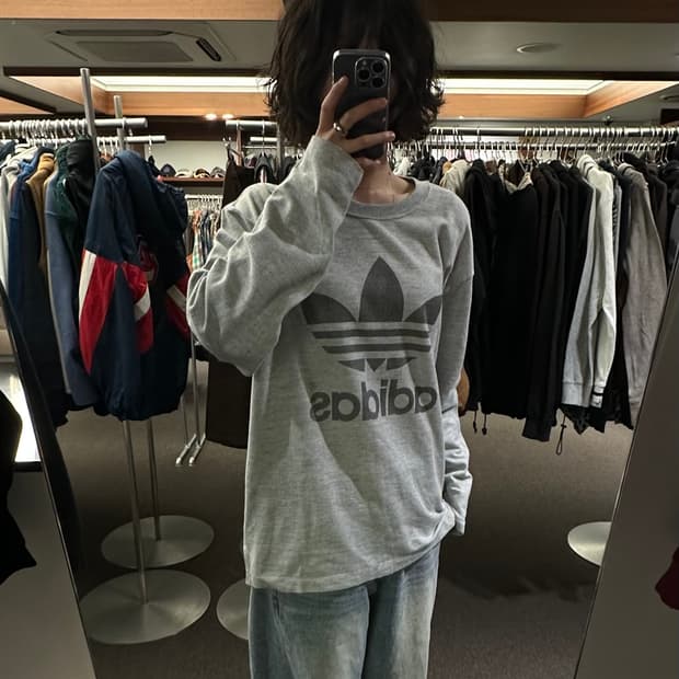 L)아디다스 빈티지 트레포일 롱슬리브