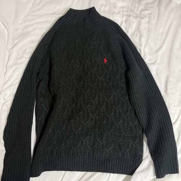 폴로 랄프 로렌 피셔맨 니트 블랙 (XL)