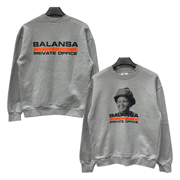 발란사 x 비어커 프라이빗 오피스 스웻 맨투맨 M