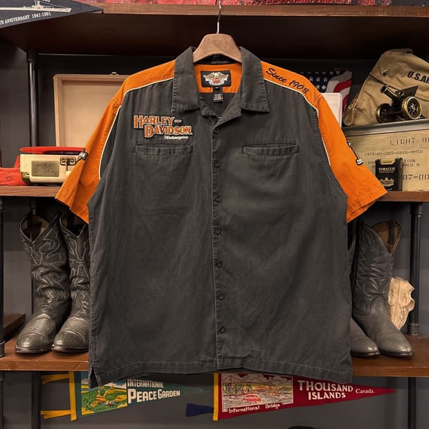 할리데이비슨 모터레이싱 오리지널 쉴드로고 워크셔츠 N1074