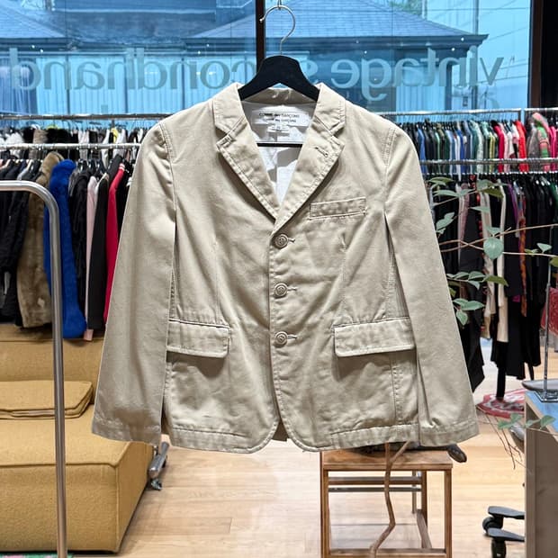 꼼데가르송 베이지 코튼 트윌 케이프 