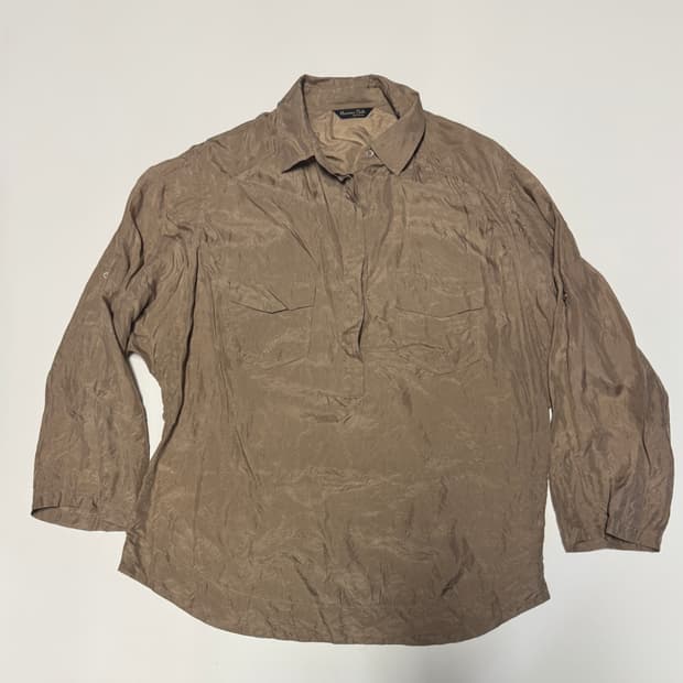 여성 마시모두띠 풀오버 블라우스 셔츠 S 브라운