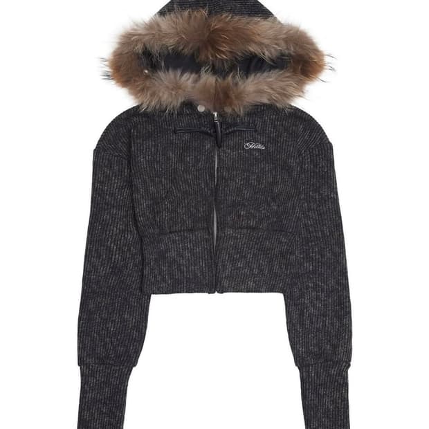 Hillda 힐다 퍼 니트 집업