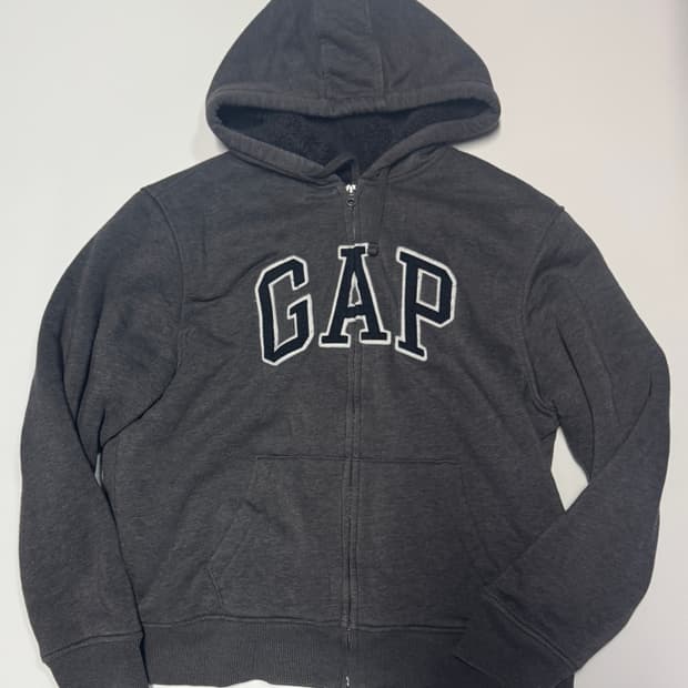 GAP 갭 빈티지 그레이 쉐르파 보아털 후드집업 XL