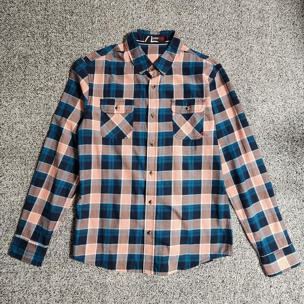 에비수 자수로고 면체크셔츠