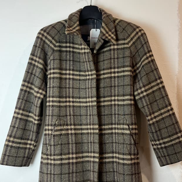 버버리 울 체크 싱글 브레스트 코트