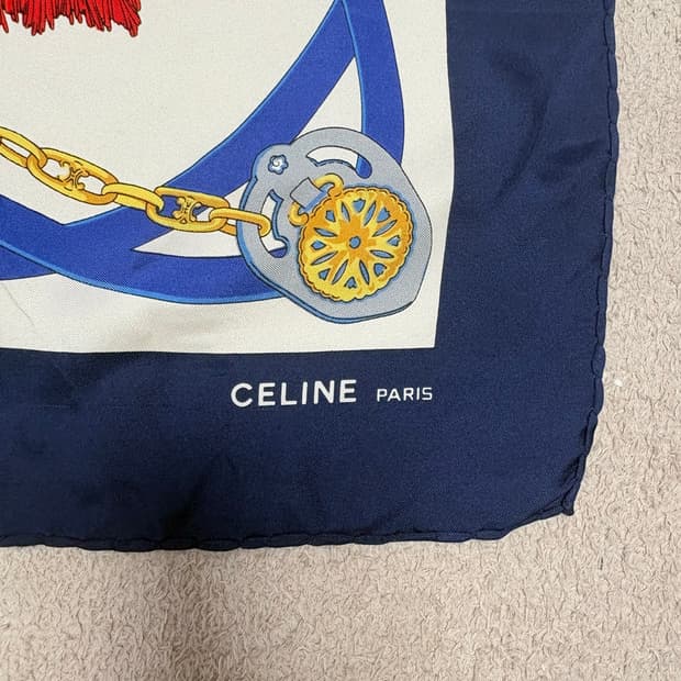  [정품/빈티지] 셀린느(CELINE) 벨트 타슬 실크 대형 스카프